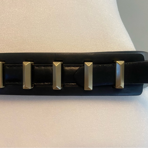 BCBGMaxAzria Gold and Black Fashion Belt with Decorative Buckle main image 5